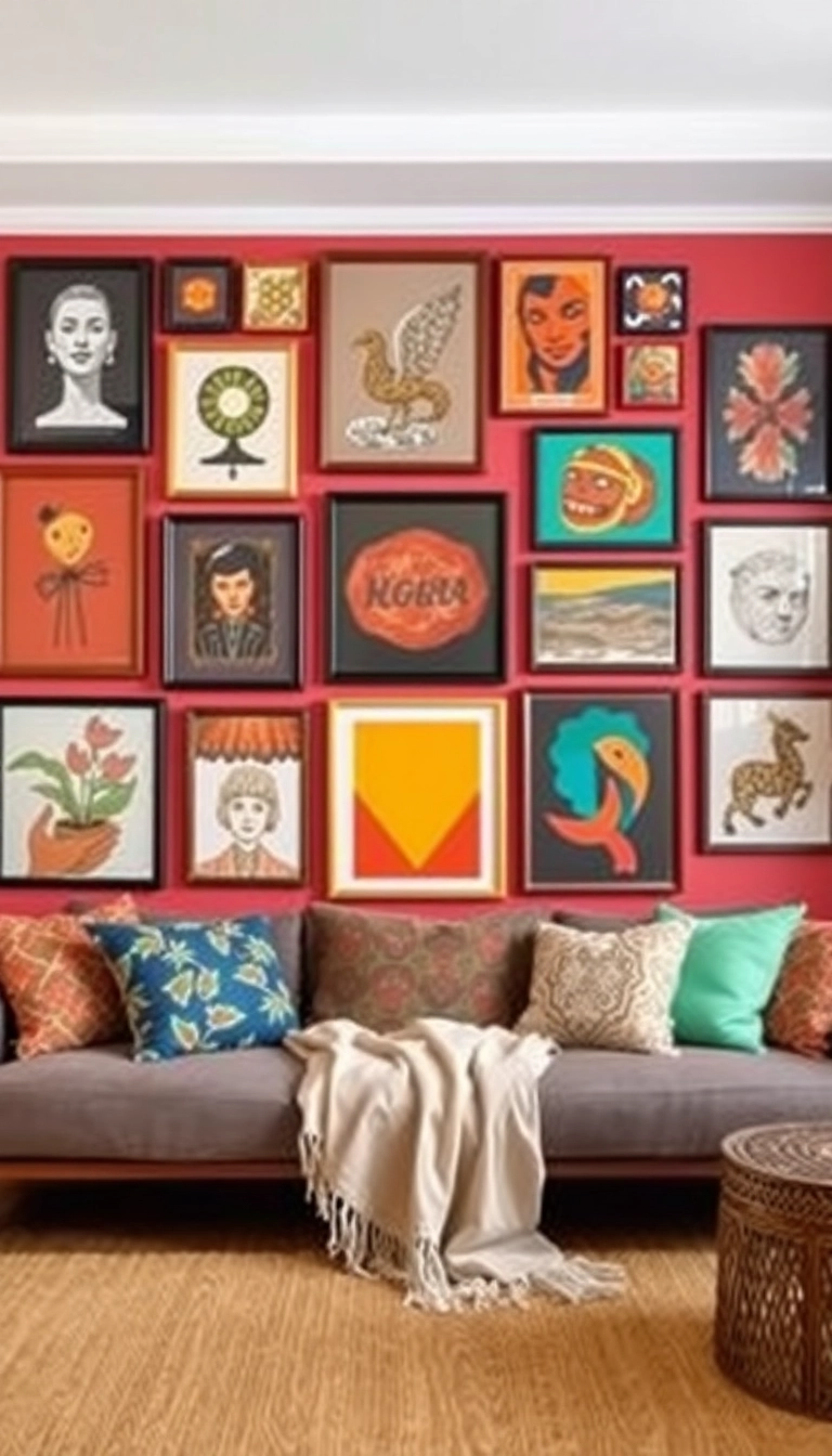 12 Boho Interior Design Secrets That'll Transform Your Home into a Cozy Oasis (You Won't Believe #5!) - 11. Utilize Bold Wall Art