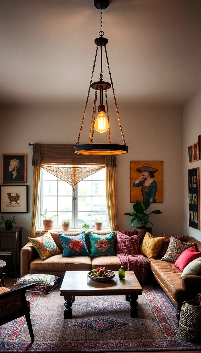 12 Boho Interior Design Secrets That'll Transform Your Home into a Cozy Oasis (You Won't Believe #5!) - 7. Use Statement Lighting