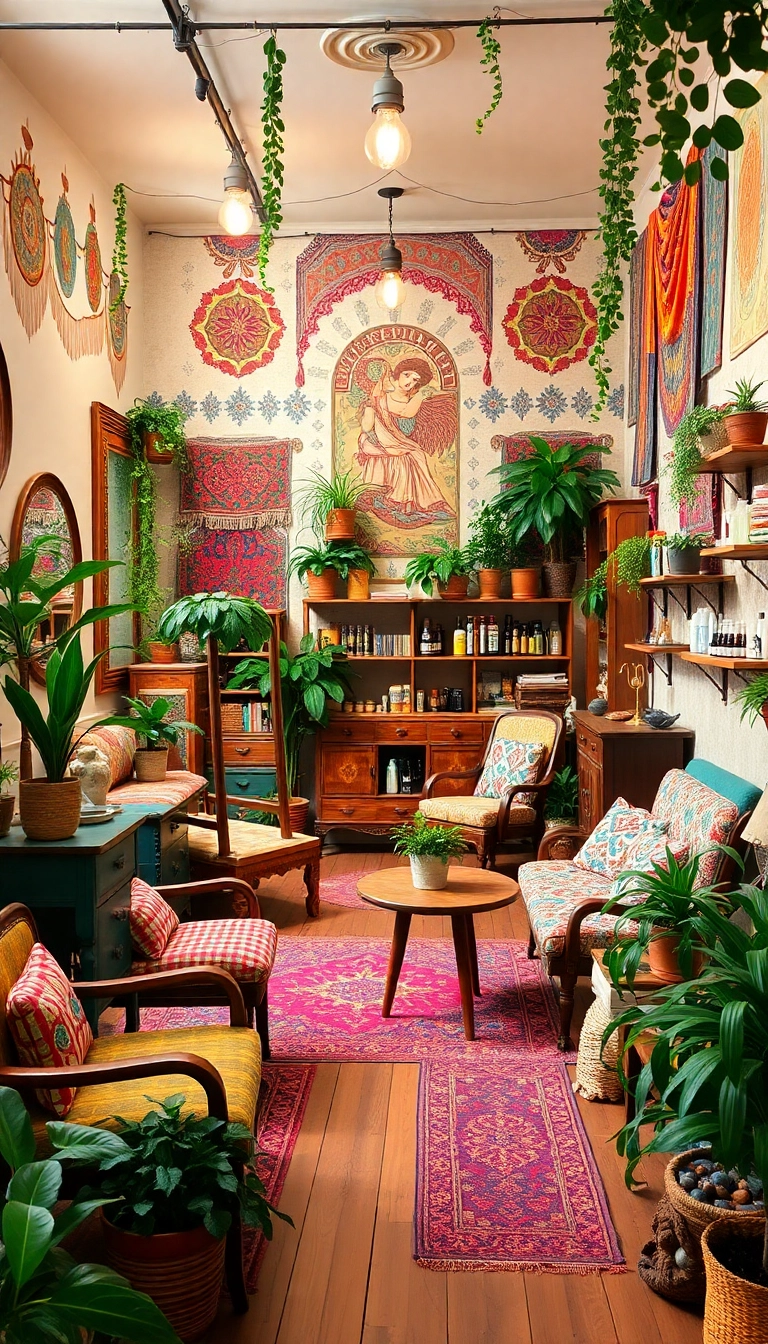 20 Trendy Salon Interior Designs That Are Taking the Industry by Storm! - 2. Bohemian Vibes