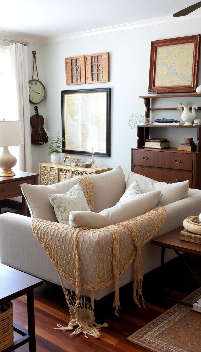 20 Coastal Interior Design Ideas That'll Make You Feel Like You're on Vacation Every Day! - 13. Vintage Coastal Finds