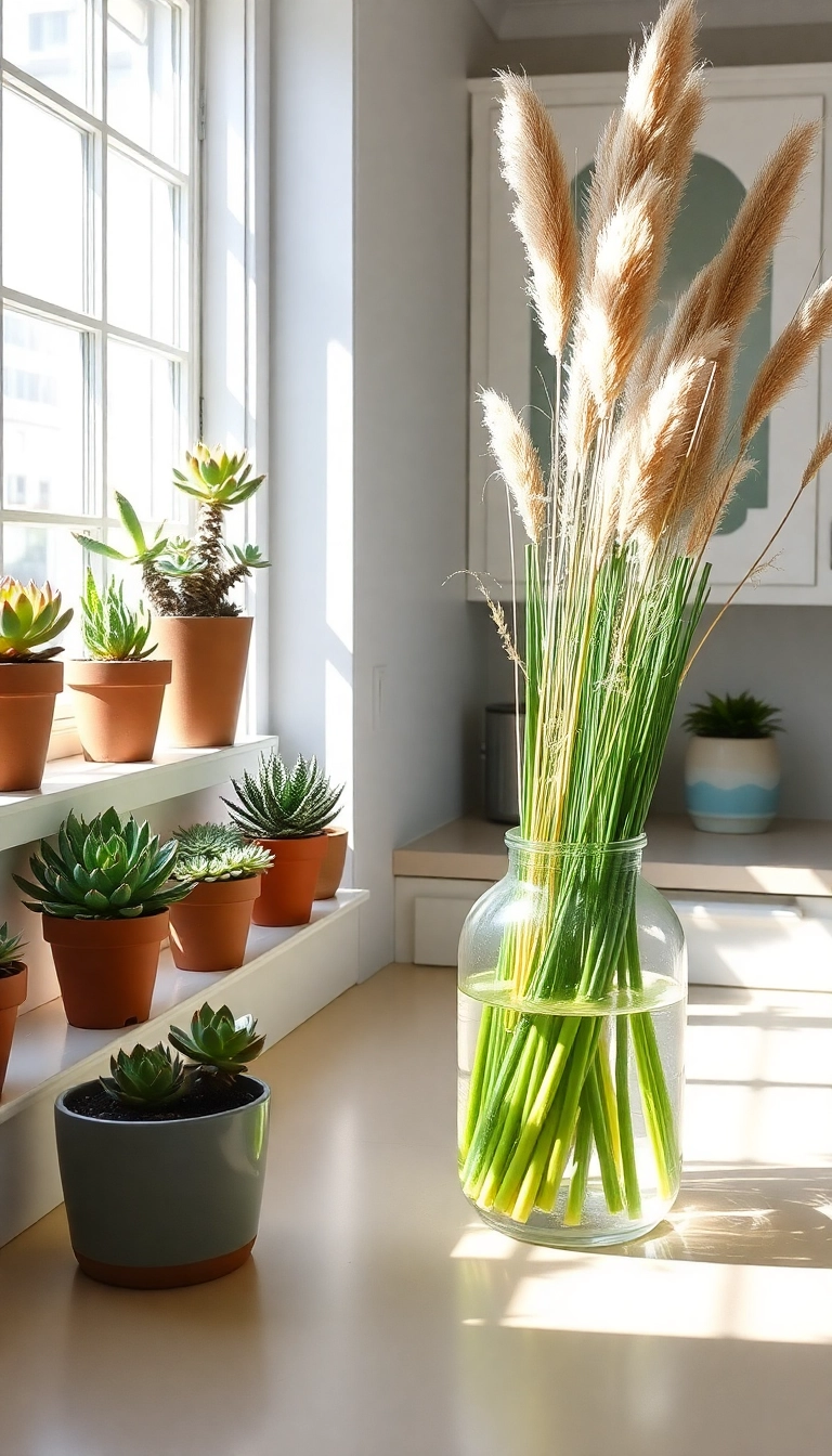 20 Coastal Interior Design Ideas That'll Make You Feel Like You're on Vacation Every Day! - 6. Fresh Greenery and Floral Arrangements