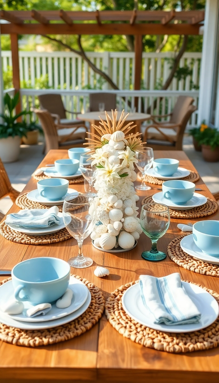 20 Coastal Interior Design Ideas That'll Make You Feel Like You're on Vacation Every Day! - 17. Themed Table Settings