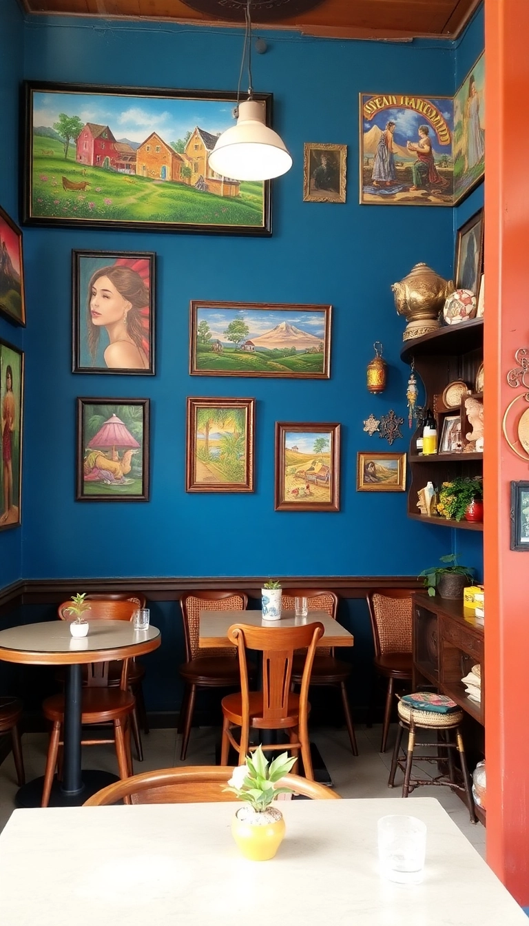 10 Cozy Cafe Interior Ideas That'll Make You Want to Stay All Day! - 4. Artistic Decor