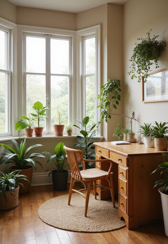 20 Stunning Small Office Interior Designs That'll Inspire Your Next Makeover (You’ll Love #12!) - 4. Earthy Tones and Textures