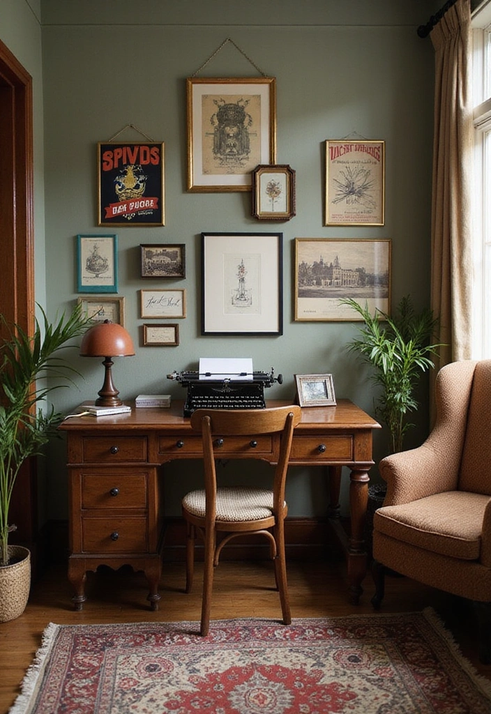 20 Stunning Small Office Interior Designs That'll Inspire Your Next Makeover (You’ll Love #12!) - 7. Vintage Vibes