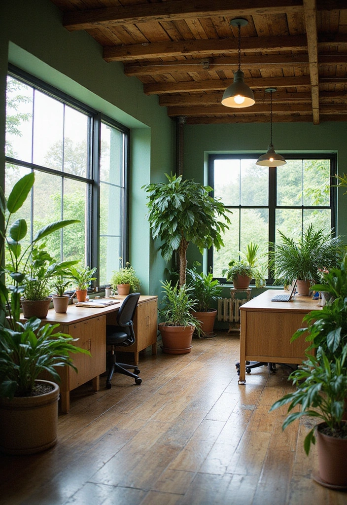 20 Stunning Small Office Interior Designs That'll Inspire Your Next Makeover (You’ll Love #12!) - 12. Eco-Friendly Office