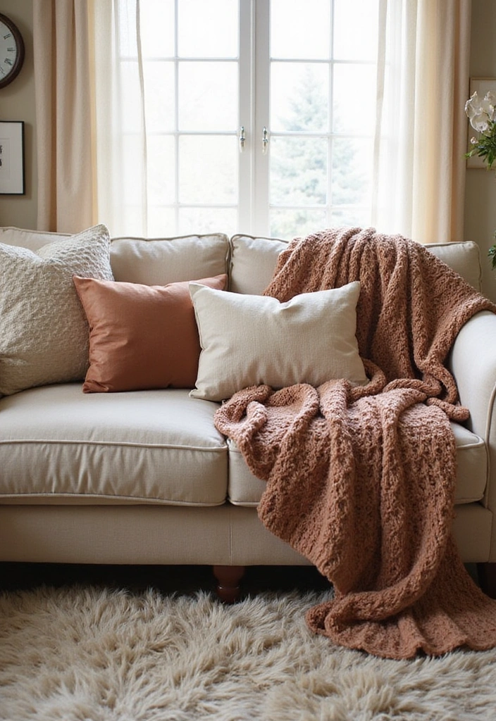 11 Cozy Interior Ideas That Will Make You Want to Snuggle Up Right Now! - 1. Layered Textiles for Ultimate Comfort