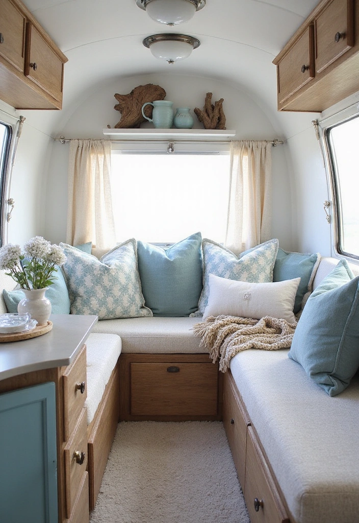 21 Modern Airstream Interior Inspirations That Will Blow Your Mind! - 8. Coastal Charm
