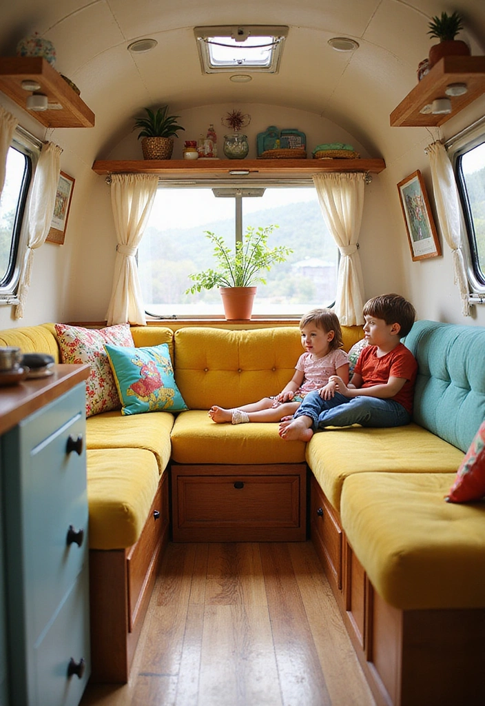 21 Modern Airstream Interior Inspirations That Will Blow Your Mind! - 14. Family-Friendly Fun