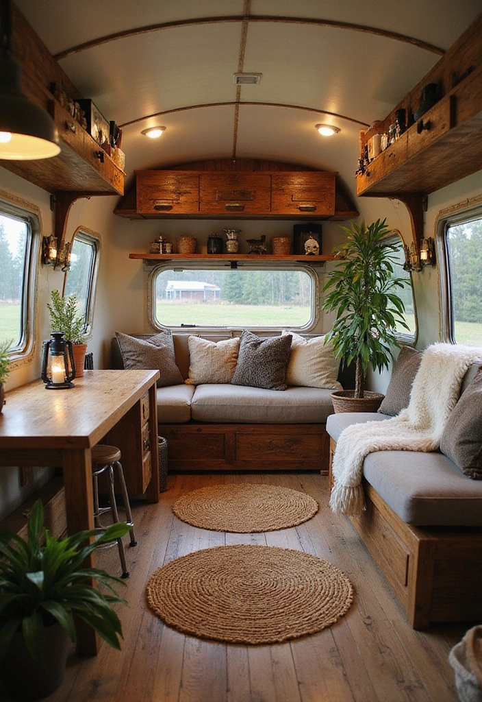 21 Modern Airstream Interior Inspirations That Will Blow Your Mind! - 3. Rustic Retreat