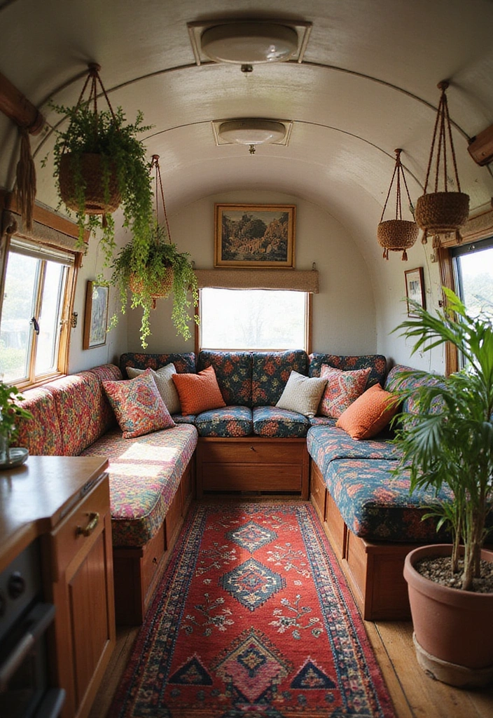 21 Modern Airstream Interior Inspirations That Will Blow Your Mind! - 2. Bohemian Vibes