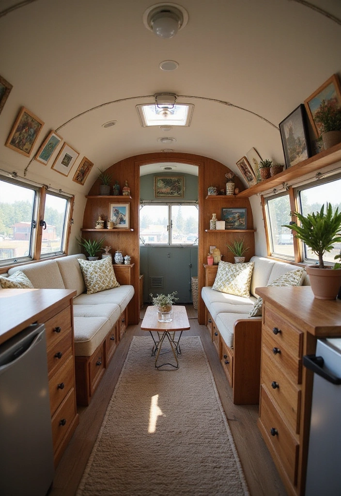 21 Modern Airstream Interior Inspirations That Will Blow Your Mind! - 21. Artistic Gallery Space