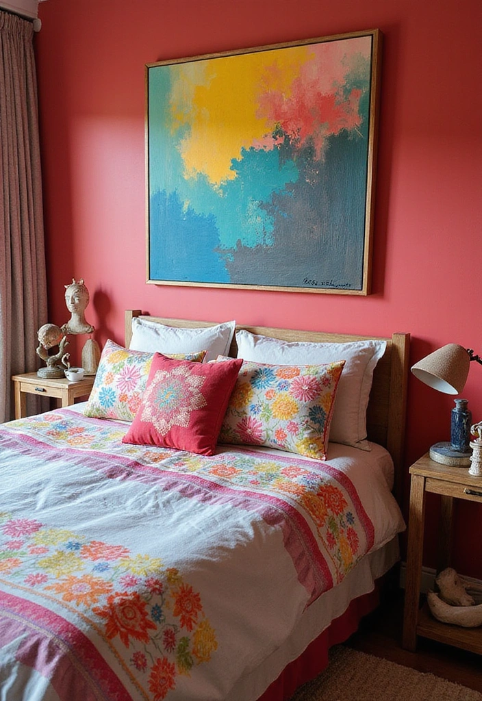20 Bedroom Interior Design Ideas That Will Transform Your Space Overnight! - 13. Artistic Expression