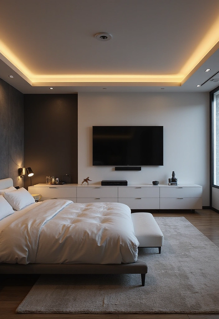 10 Stunning Modern Bedroom Interiors That Will Leave You Breathless! - 9. Tech-Infused