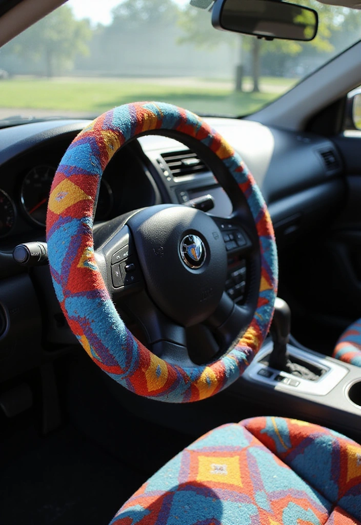 20 Modern Car Decorations for a Chic Interior Vibe (You Won't Want to Leave!) - 2. Stylish Steering Wheel Cover
