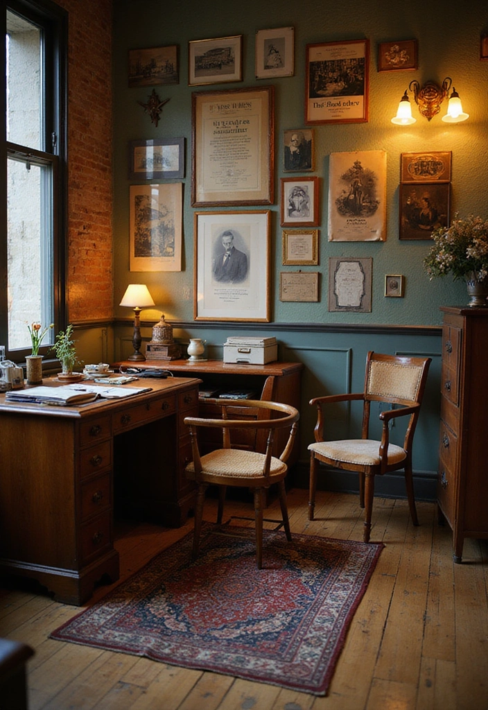 20 Office Interior Design Ideas That'll Make You Want to Work Overtime! - 8. Vintage Charm