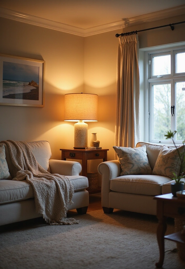 17 Coastal Interior Design Secrets That Will Transform Your Space into a Beach Paradise! - 12. Use Soft Lighting