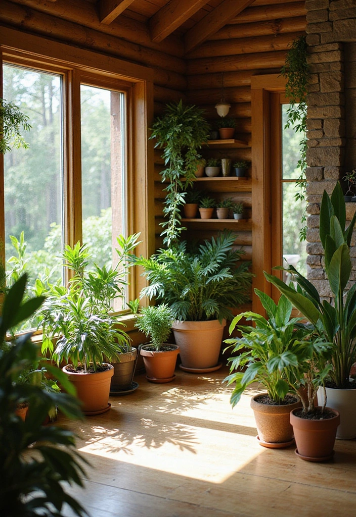 15 Log Home Interiors That'll Make You Want to Move In Immediately! - 10. Indoor Plants
