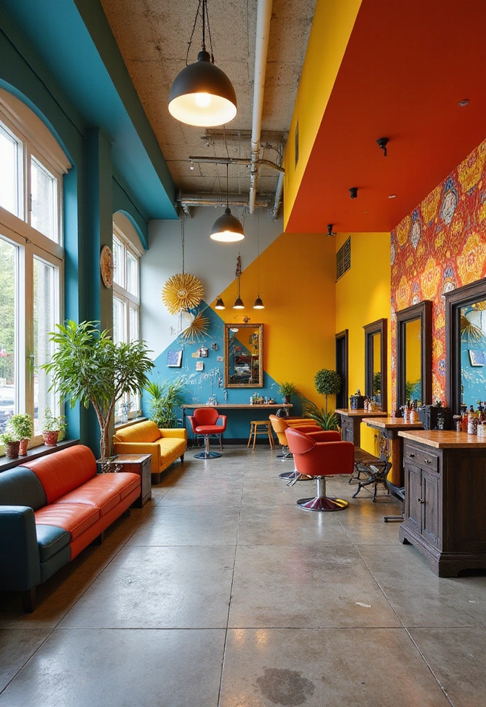 25 Stunning Salon Interior Design Ideas That Will Transform Your Space (You Won't Believe #17!) - 5. Colorful Accents