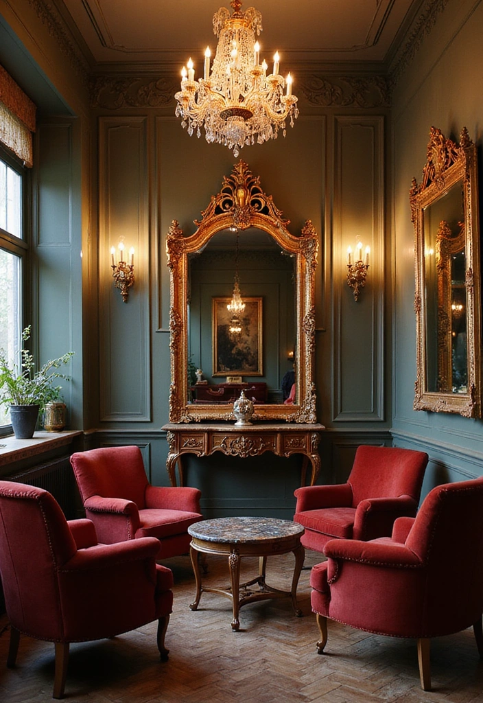25 Stunning Salon Interior Design Ideas That Will Transform Your Space (You Won't Believe #17!) - 7. Vintage Glam