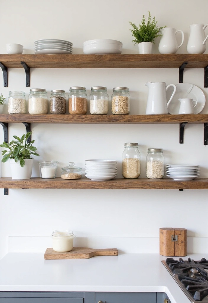 21 Cozy Modern Farmhouse Interior Trends You Won't Believe Are So Easy to Achieve! - 6. Open Shelving for Display